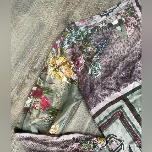 Tolani Collection | Patchwork Printed Tunic Blouse Artsy European - Picture 4 of 7